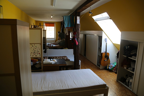 Dormitory upstairs in the Arte house