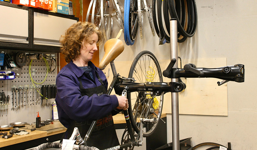 Graziella Laurenty, owner of the General Bicycle Store (Magasin Général du Vélo) in Aubervilliers, winner of the competition’s audacity category in 2021