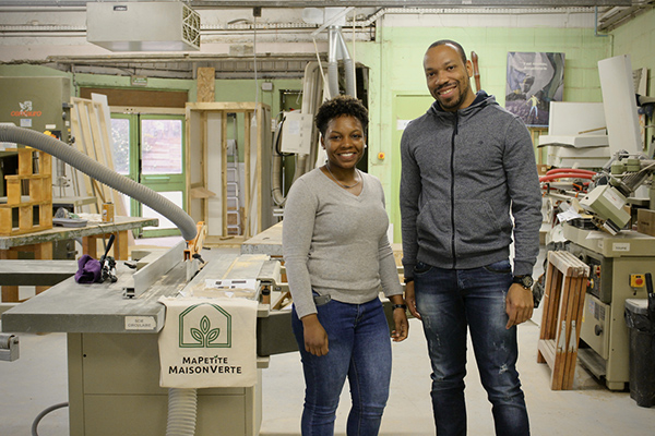 Anna-Ketsia Plesel and her business partner Benjamin Bajal in the building of Ma Petite Maison Verte in Epinay-sur-Orge. The young woman was the winner of the responsible business award in 2020