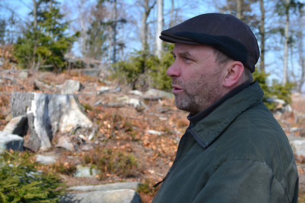 Forester Zbyněk Baránek during a tour of the forests